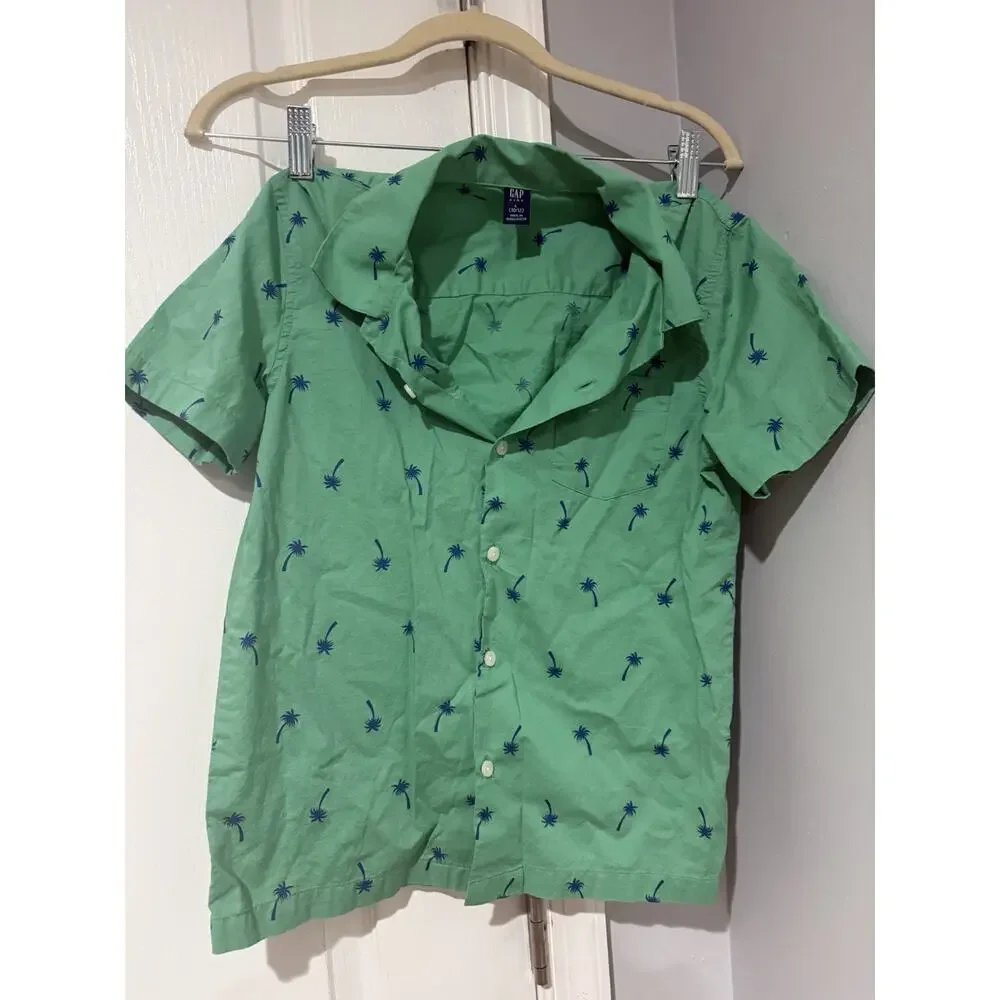 Set Of Two GAP Kids Size 10/12 Tropical Button Up Shirts